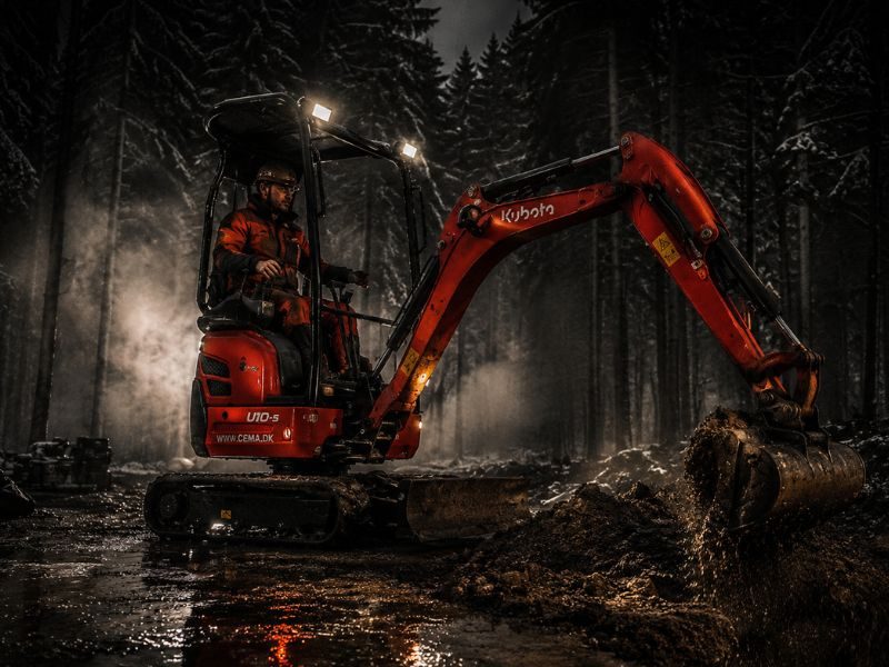 Maskinudlejning i Horsens, Vejle og Juelsminde – Kubota minigraver klar til leje hos Centrum Maskinudlejning